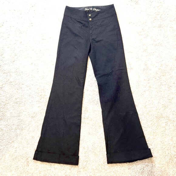 🖤Vintage y2k Wideleg Flare Black Truth by CJ Cookie Johnson Jeans 98% Cotton 🖤 - Picture 1 of 11